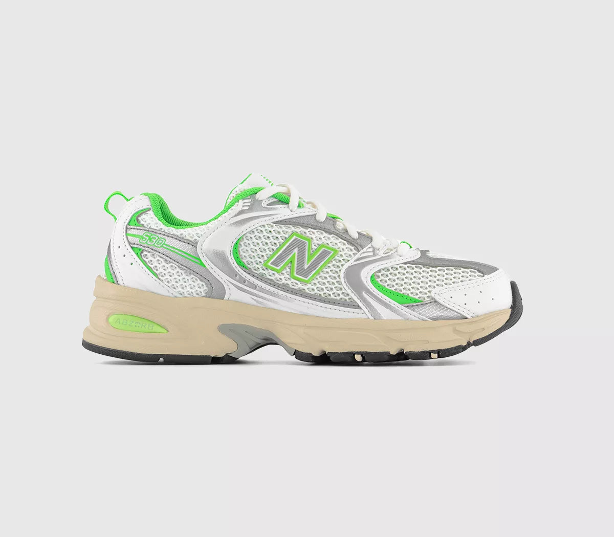 NB530 | White Green Silver Off White